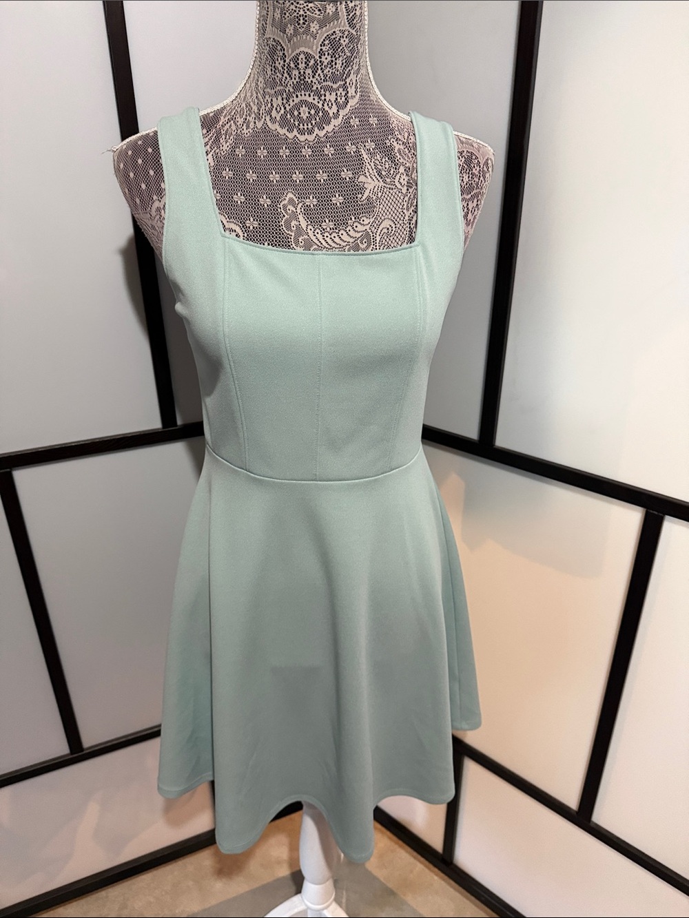 Altar'd State Square-Neck Fit & Flare Mini Dress